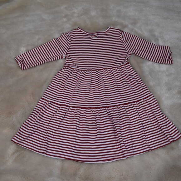 Baby Gap Girls Striped Dress Size 5 Long Sleeve Red White Holiday - Picture 8 of 9